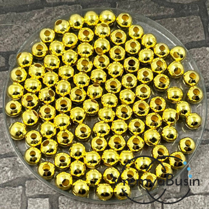 Разделители шарики, 5 мм, цв. золото (упак. ок. 50 шт.)