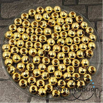 Разделители шарики, 5 мм, цв. КС золото (упак. ок. 50 шт.)