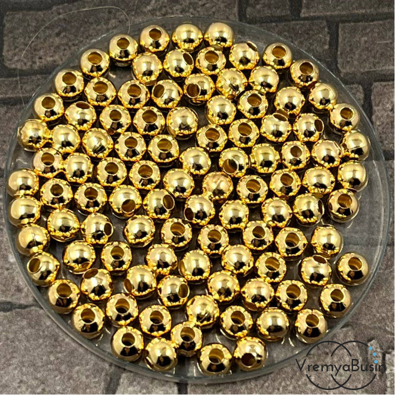 Разделители шарики, 5 мм, цв. КС золото (упак. ок. 50 шт.)