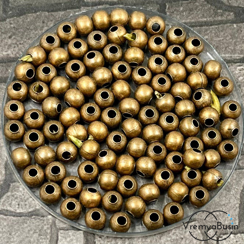 Разделители шарики, 5 мм, цв. медь (упак. ок. 50 шт.)