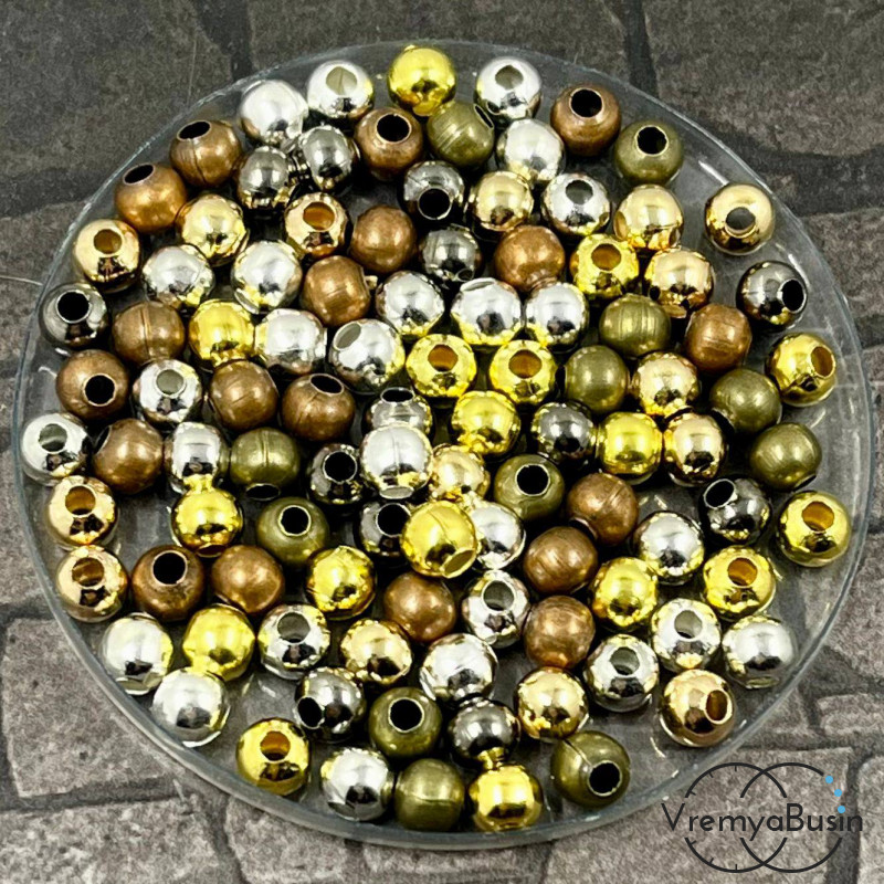 Разделители шарики, 5 мм, цв. микс (упак. ок. 50 шт.)