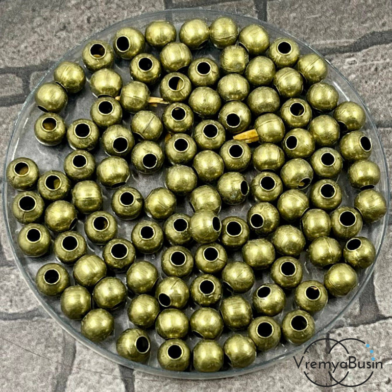Разделители шарики, 5 мм, цв. бронза (упак. ок. 50 шт.)