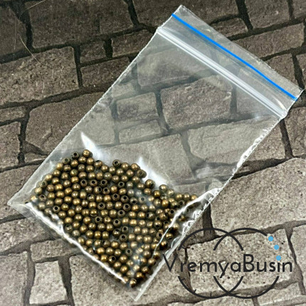 Разделители шарики, 2.5 мм, цв. медь (упак. ок. 200 шт.)