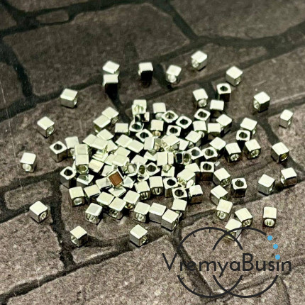 Разделители кубики, 2 мм, цв. никель (упак. ок. 100 шт.)