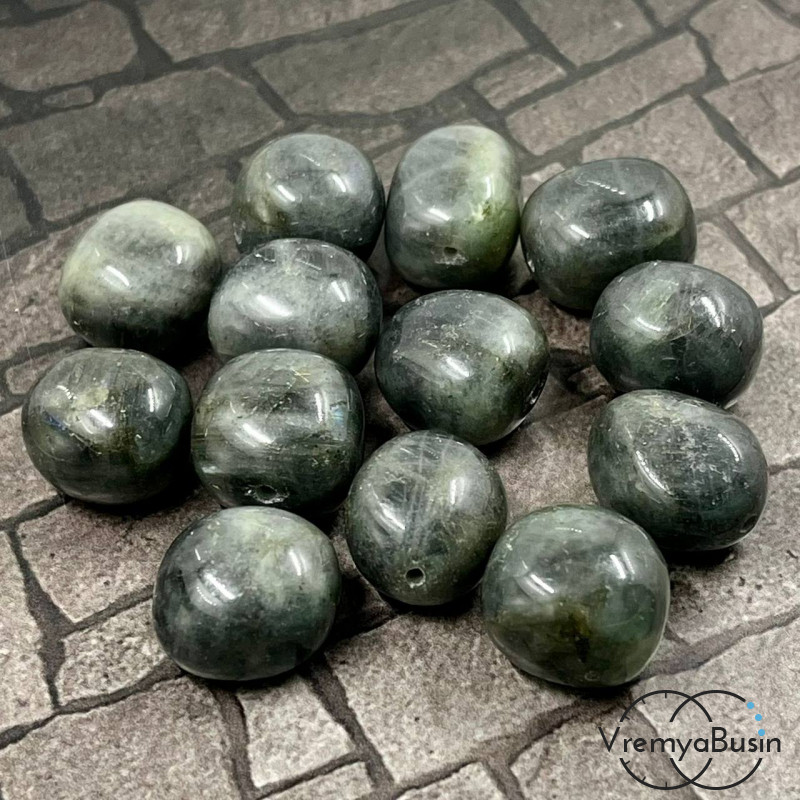 Лабрадорит, галтовка округлая ок. 12х18 мм (1 шт.)