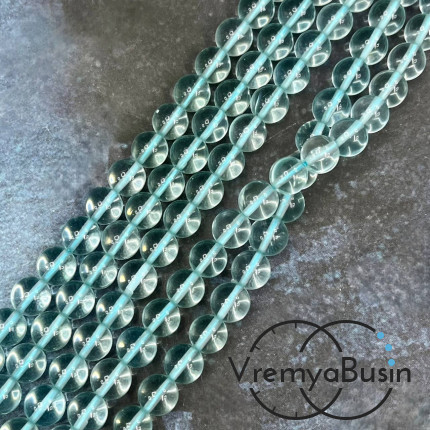 Аква-Кварц, шарик граненый 8 мм (1/2 нити, 24 шт.)