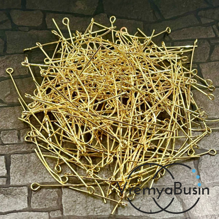 Пины с петелькой, 50 мм, цв. КС золото (упак. ок. 100 шт.)