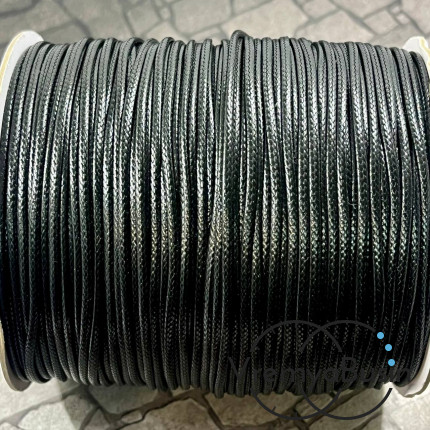 Шнур вощеный лавсановый 1.5 мм, цв. чёрный (1 м.)