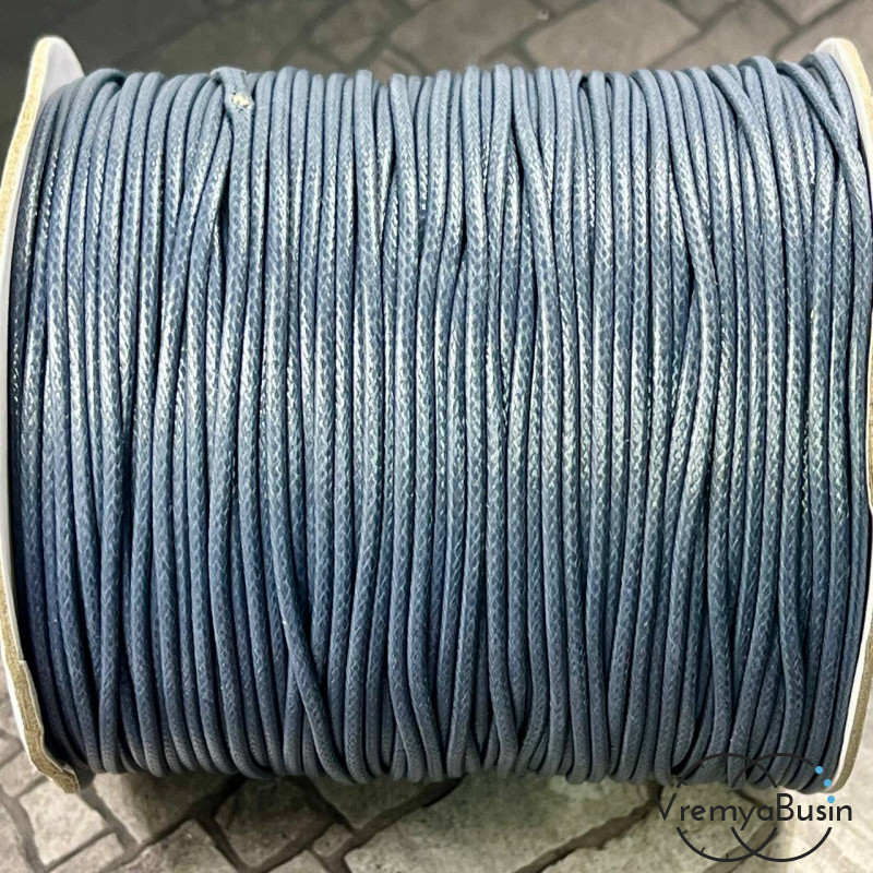 Шнур вощеный лавсановый 1.5 мм, цв. серый (1 м.)