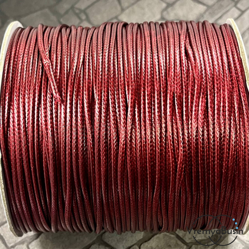 Шнур вощеный лавсановый 1.5 мм, цв. бордовый  (1 м.)