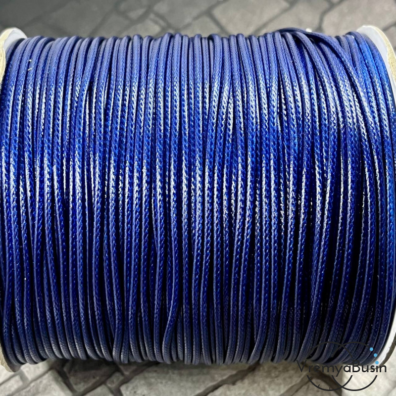Шнур вощеный лавсановый 1.5 мм, цв. синий (1 м.)