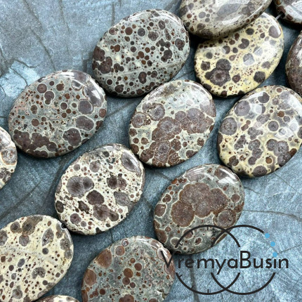 Яшма,     крупные плоские овалы, ок. 30х40х8       мм (нить, ок. 10 шт.)