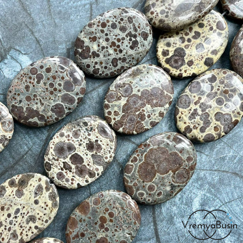 Яшма,     крупные плоские овалы, ок. 30х40х8       мм (нить, ок. 10 шт.)