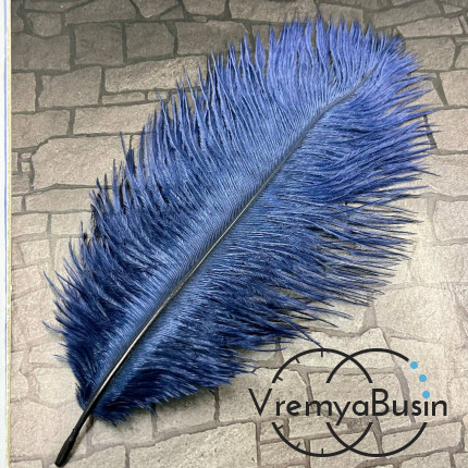Перо страуса, ок. 15-20 см, цв.     темно-синий      (1 шт.)