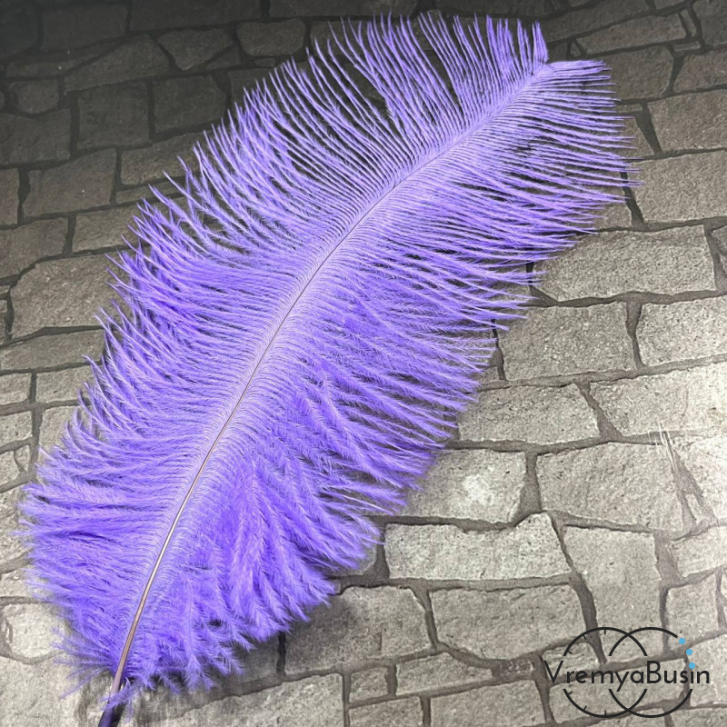Перо страуса, ок. 15-20 см, цв.    сиреневый       (1 шт.)