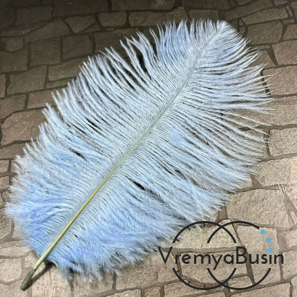 Перо страуса, ок. 15-20 см, цв.     голубой      (1 шт.)