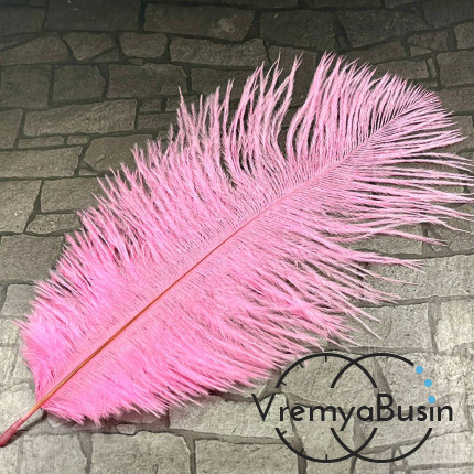 Перо страуса, ок. 15-20 см, цв.   розовый        (1 шт.)