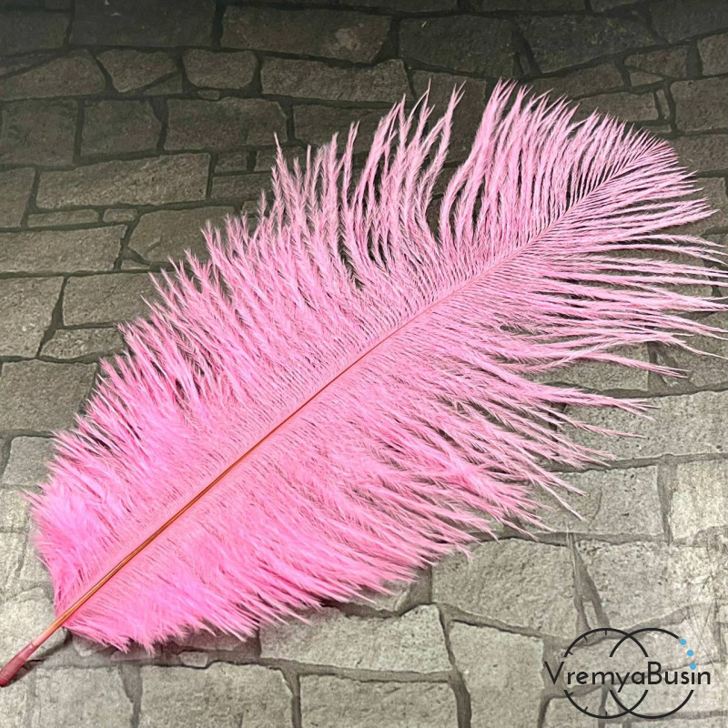 Перо страуса, ок. 15-20 см, цв.   розовый        (1 шт.)