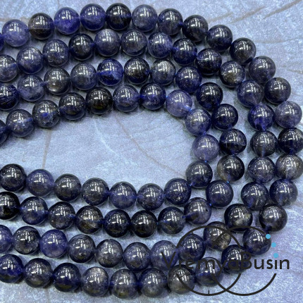 Иолит натур., шарик гладкий 8 мм (1/2 нити, ок. 24 шт.)