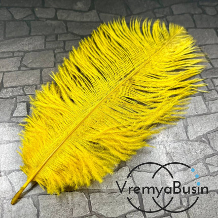 Перо страуса, ок. 15-20 см, цв.   песочный        (1 шт.)