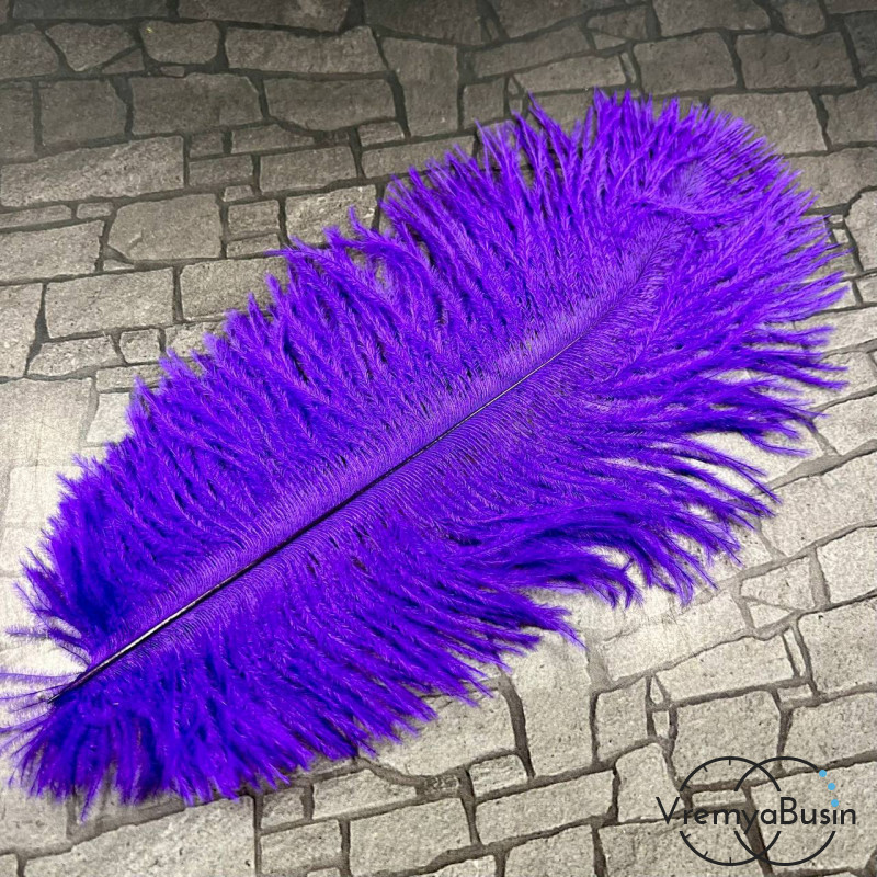Перо страуса, ок. 15-20 см, цв.      фиолетовый     (1 шт.)