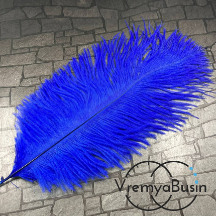 Перо страуса, ок. 15-20 см, цв.     синий     (1 шт.)