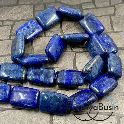 Лазурит, прямоугольник гладкий 13х18 мм (1/2 нити, ок. 11 шт.)
