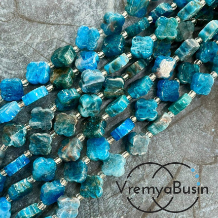 Апатит. Бусины клевер гладкие ок.  12х5 мм (нить, ок. 28 шт.)