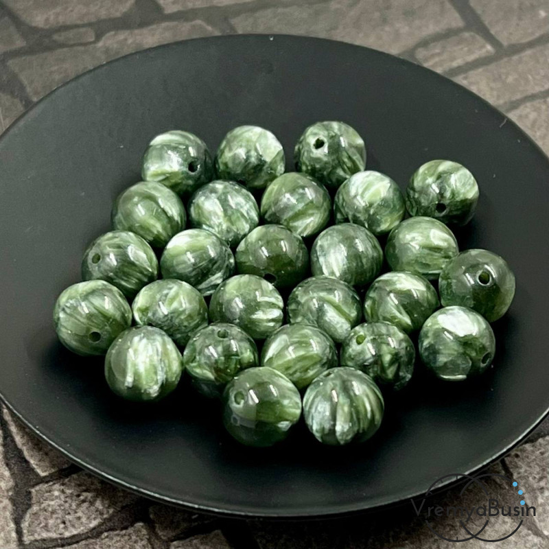 Серафинит натур., шарик гладкий, 8 мм (1 шт.)