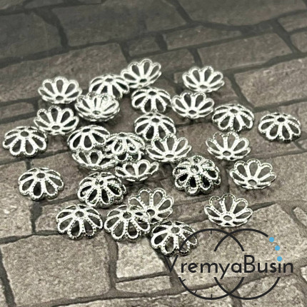  Шапочки для бусин из нержавеющей стали, 8 мм (упак. 10 шт.)