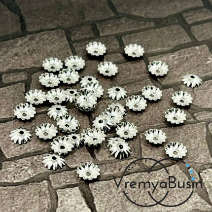  Шапочки для бусин из нержавеющей стали, 5.5  мм (упак. 10 шт.)