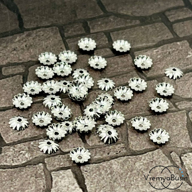  Шапочки для бусин из нержавеющей стали, 5.5  мм (упак. 10 шт.)