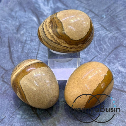 Яшма пейзажная. Яйцо сувенирное из камня, ок. 30х40 мм  (1 шт.)