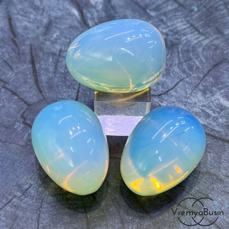 Лунный камень имит., опалит. Яйцо сувенирное из камня, ок. 30х40 мм  (1 шт.)