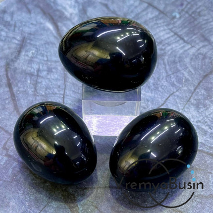 Обсидиан. Яйцо сувенирное из камня, ок. 30х40 мм  (1 шт.)