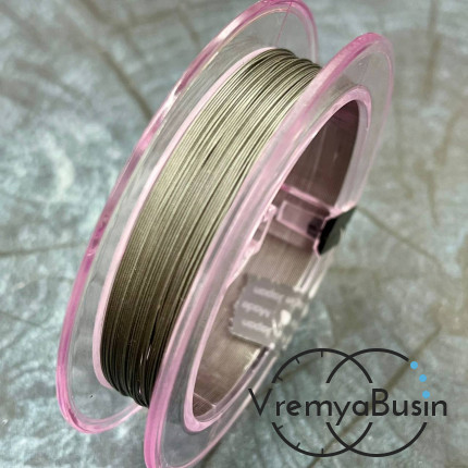 Японский стальной тросик Flexy49 в нейлоновой оплетке,   0.3 мм, цв. CLEAR  (катушка 10 м.)