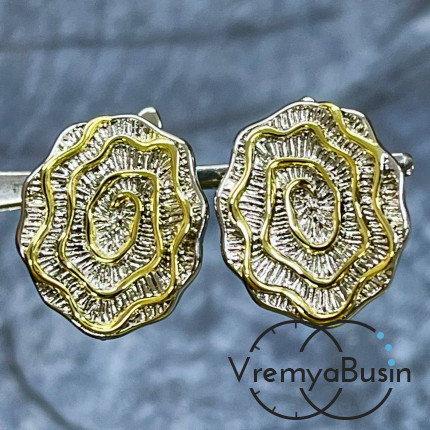 Швензы с английским замком,   17х14      мм, латунь с покрытием биколор (1 пара)