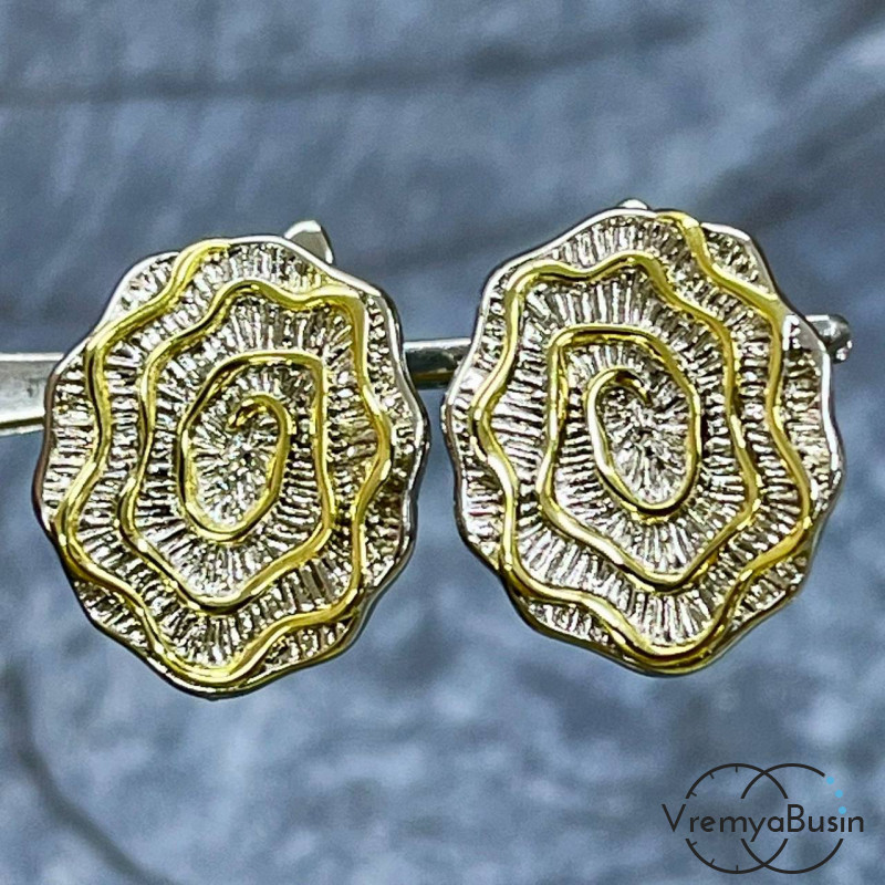 Швензы с английским замком,   17х14      мм, латунь с покрытием биколор (1 пара)