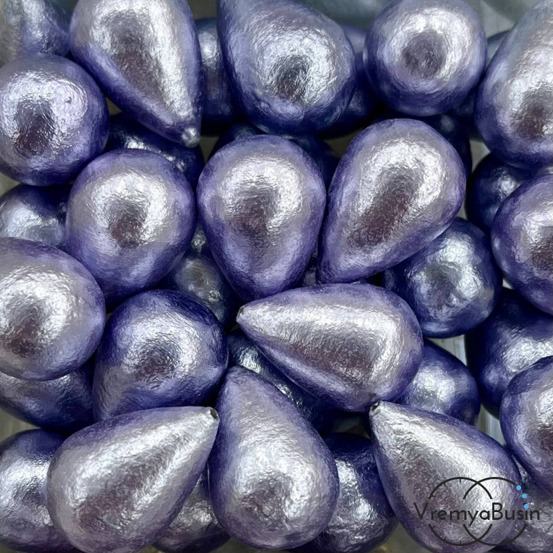 Жемчуг хлопковый, капля 16х24 мм, цв.  лиловый    (1 шт.)