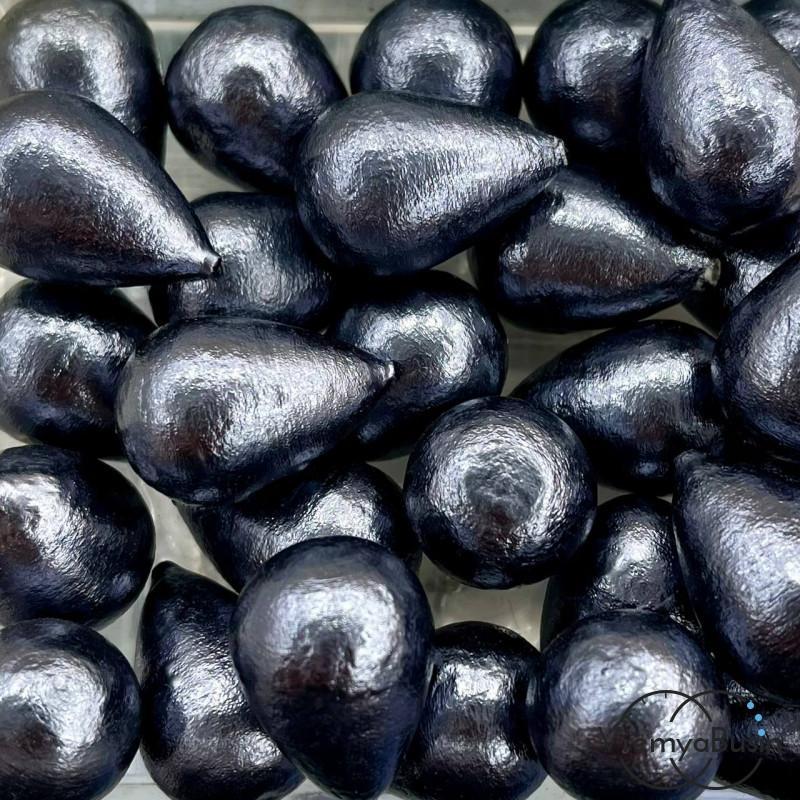 Жемчуг хлопковый, капля 16х24 мм, цв.   черный   (1 шт.)