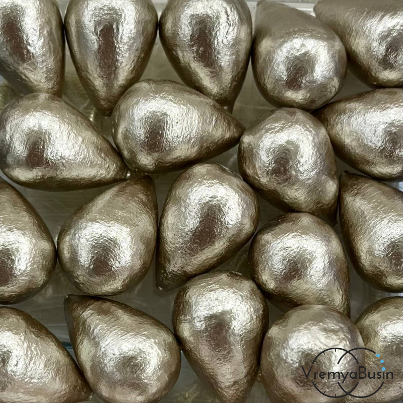 Жемчуг хлопковый, капля 16х24 мм, цв.   бежевый   (1 шт.)