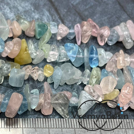 Крошка каменная. Берилл натуральный (нить, ок. 40 см.)