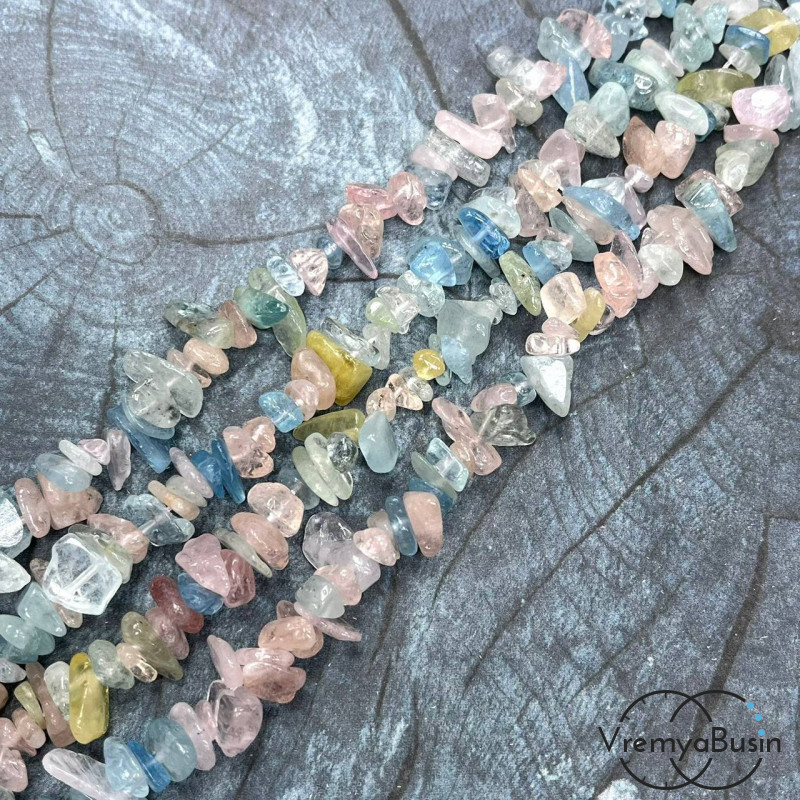 Крошка каменная. Берилл натуральный (нить, ок. 40 см.)