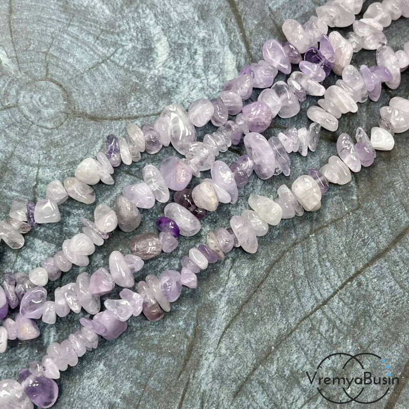 Аметист лавандовый. Крошка каменная (нить ок. 40 см.)