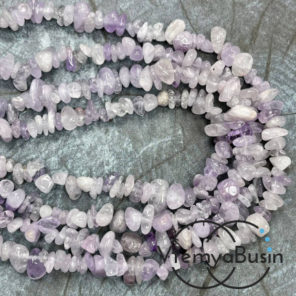 Аметист лавандовый. Крошка каменная (нить ок. 80 см.)