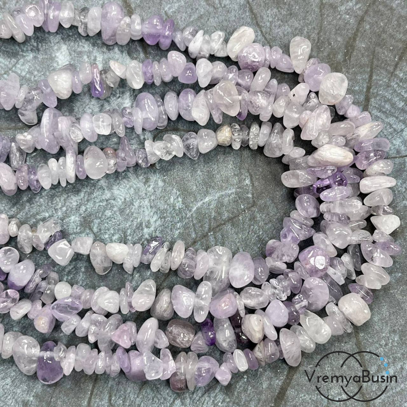 Аметист лавандовый. Крошка каменная (нить ок. 80 см.)