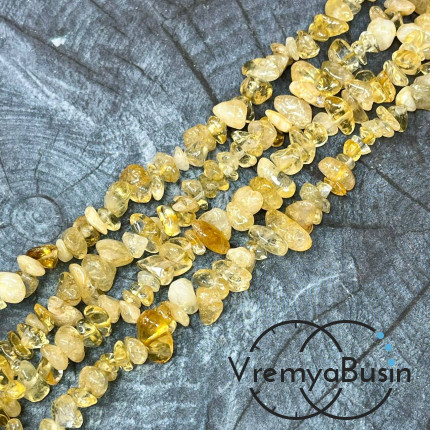 Цитрин, крошка каменная (нить, ок. 40 см. )