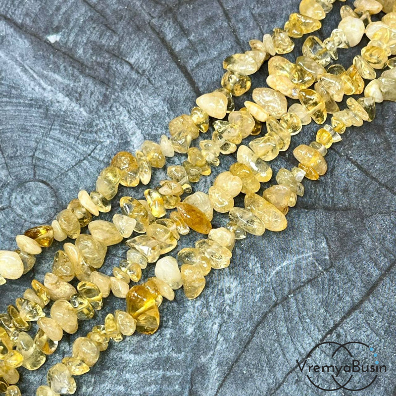 Цитрин, крошка каменная (нить, ок. 40 см. )