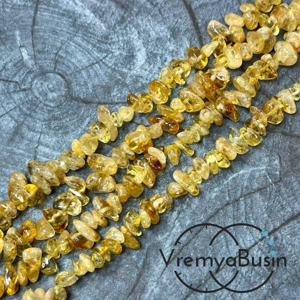 Цитрин тонир., крошка каменная (нить, ок. 40 см. )