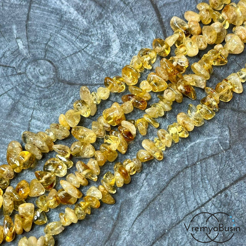 Цитрин тонир., крошка каменная (нить, ок. 40 см. )